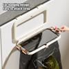 Garbage Bag Hanger Foldable Kitchen Trash Bag Holder Over Cabinet Door No-Drill Wall Mounted Large Capacity Waste Bag Rack