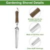 HARFINGTON Seeding Widger 13.6 x 1.26 Stainless Steel Garden Hand Shovel Seed Trowel with Wooden Handle Long & Narrow for Planting Weeding Digging