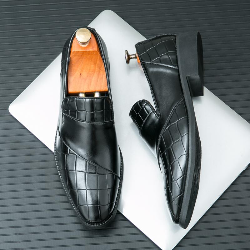 

Fashion Men s Slip on Leather Shoes Fashion Men s Lightweight Loafers All-match Male Comfortable Flats Men Office Business Casual Shoes 46 чорний