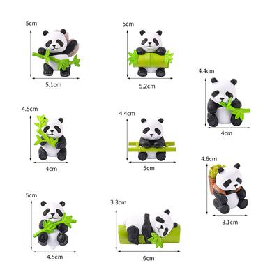 Creative Kawaii Mini Resin Panda Series Figurine Miniature Bonsai Doll House Decoration Accessories For Children Gift Toys