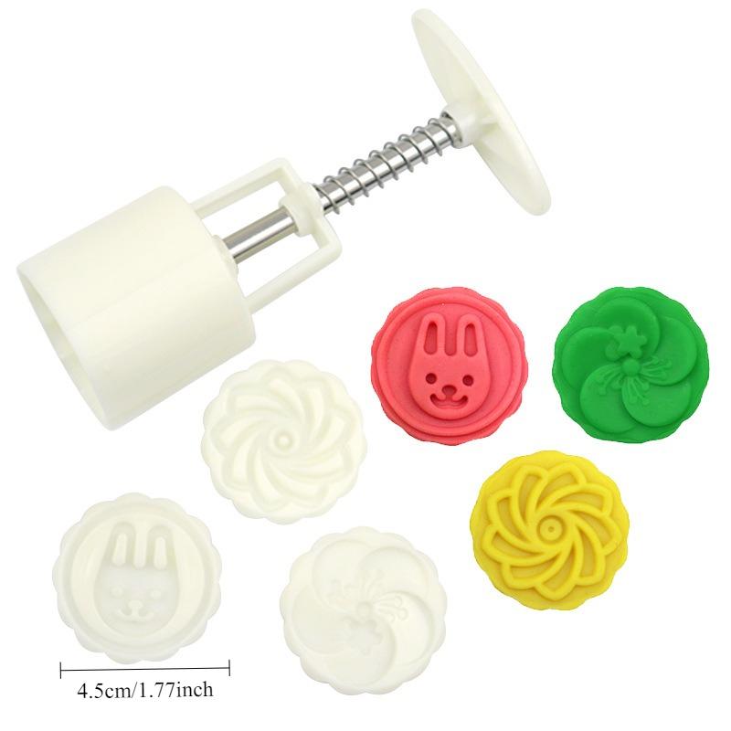 Månkakform Midsommarfestival Handtryck Kakstämplar Blomma Körsbär Lejonmönster Kolvar Bakverk Dekorationsverktyg