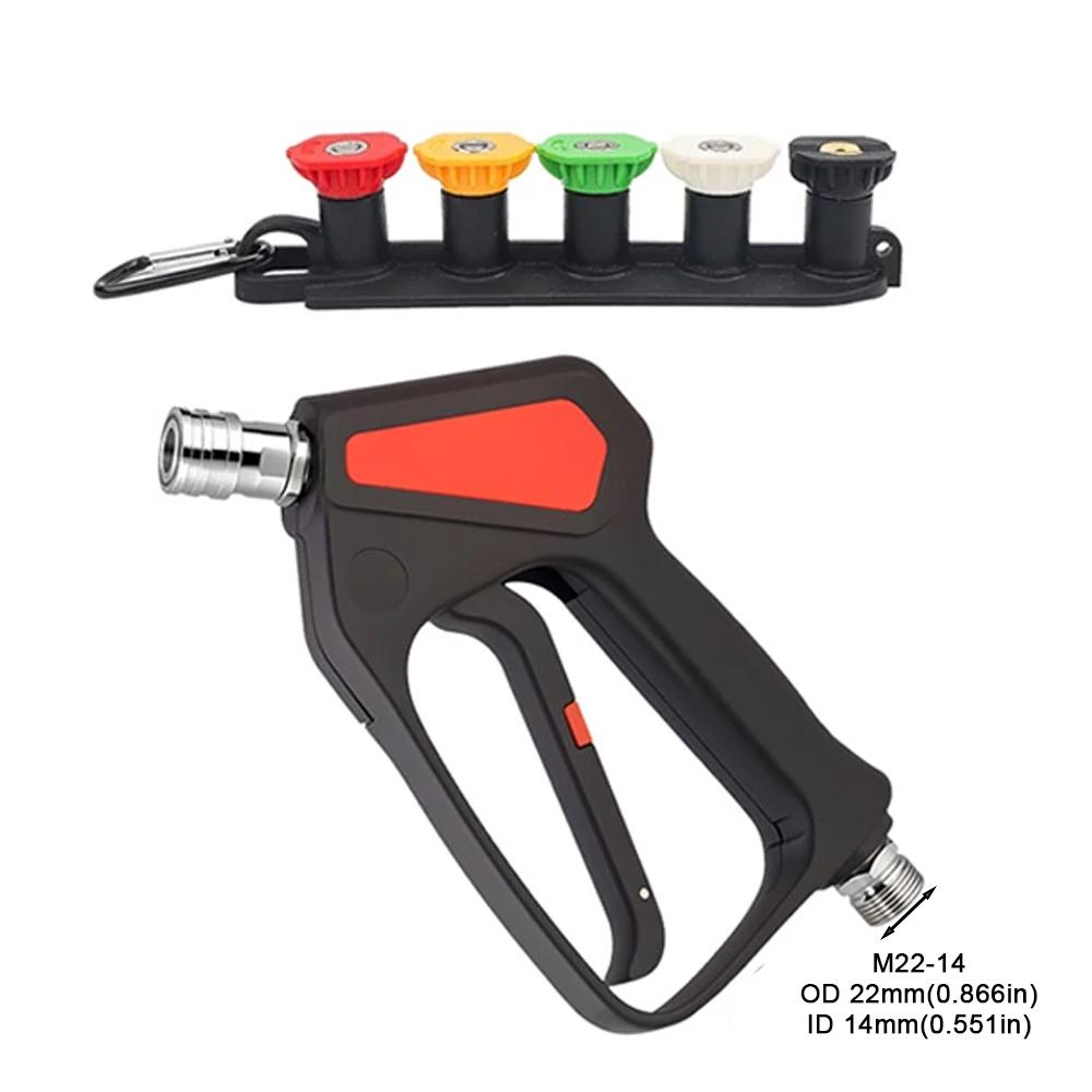 5000PSI 12GPM High Pressure Washer Gun - 1/4  Quick Connect & M22-14 Adapter for Kärcher K-Series, Heavy Duty Metal Construction