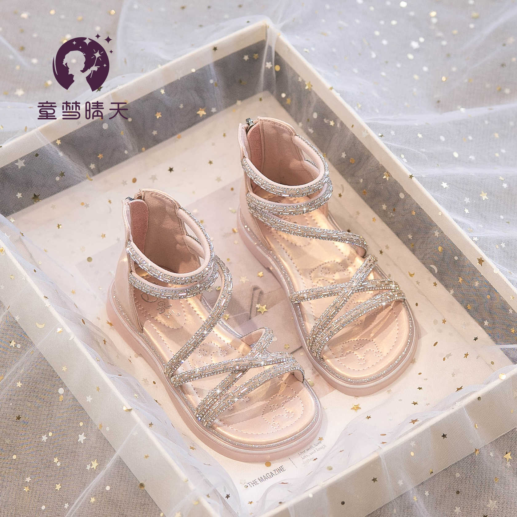 

Girls Roman sandals summer 2025 new children s shoes princess shoes soft sole girls summer older children s shoes soft sole 26-30 yards, 5 pairs of whole hands are approved.