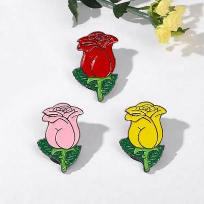 Red Rose Brooch Personality Cute Flower Petals Student Clothes Accessories Badge Couple Gift Decoration