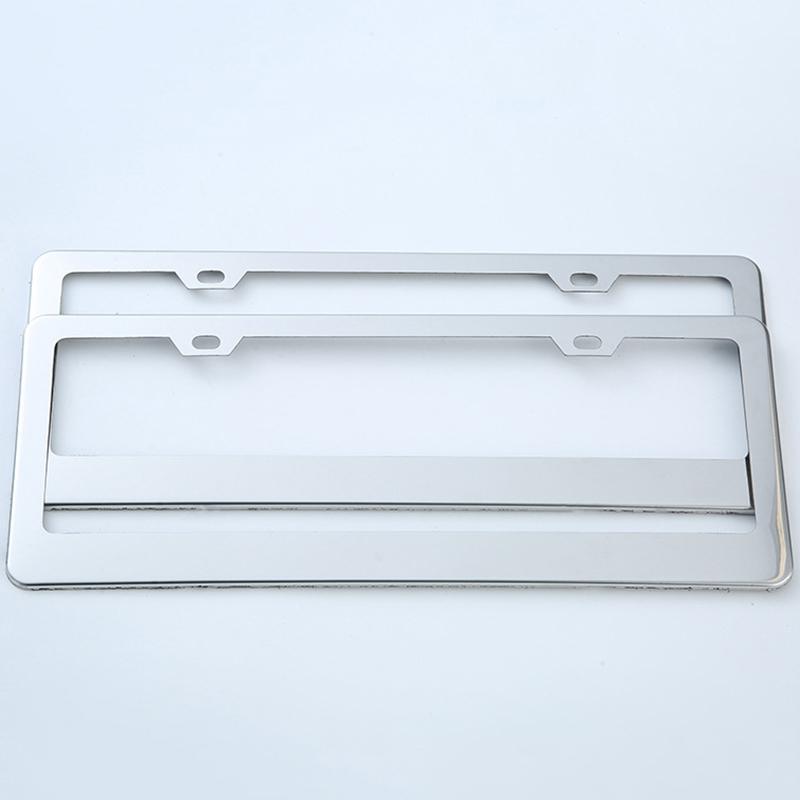 1Pcs Car Number Plate License Frame Cover Aluminum Photo Frame Car Personalized Modified Stainless Steel License Plate