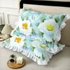 2pcs Fresh Floral Print with Lotus Leaf Edge Wood Ear Pillowcase Pillowcase*2, Without Pillow Core Pillow Core Pillow Protector Soft and Comfortable