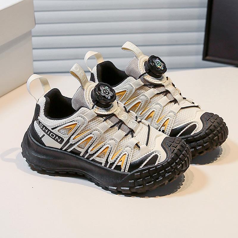 

Boys Breathable Soft-Sole Sneakers with Rotary Buckle - Non-Slip Casual Running Shoes for Spring & Autumn Size 26-31 (6 pairs) грязно-белый