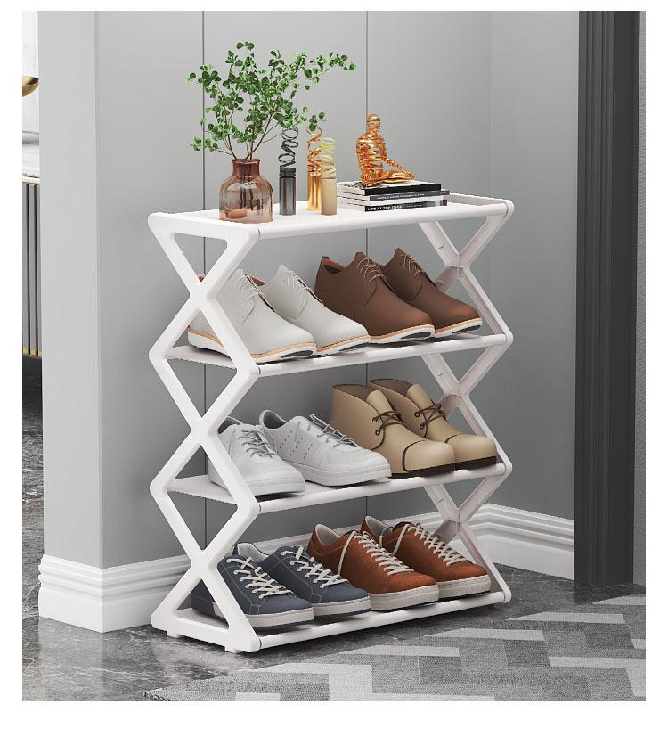 Household Simple Multi-layer Space-saving X-shaped Shoe Rack Multi-functional Assembly Shoe Cabinet Dust-proof Storage Rack