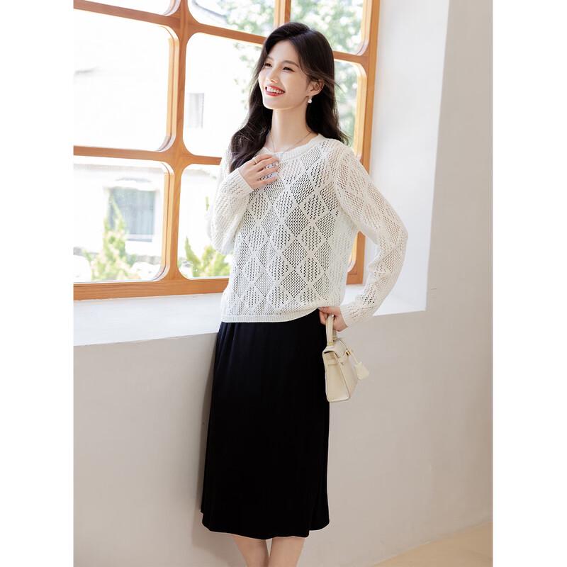 Mokana Women's Long-Sleeve Knit Top & Mid-Length Dress Set