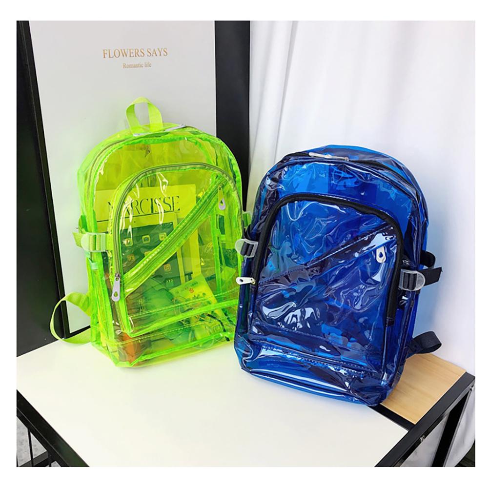 Women s Transparent Backpack Large Capacity Bright Color Bag Waterproof Beach Backpack