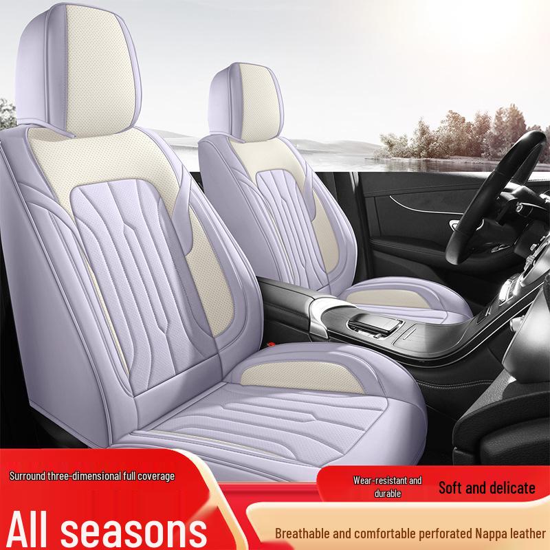 Napa Leather Universal Car Seat Covers - Full Coverage, All-Season Cushions