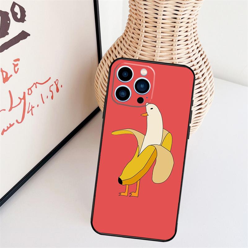 Memes Cartoon Funny Banana Phone Case For iPhone 17 Pro Max 16 15 11 13 12 14 Pro Max Mini 15 16 Plus 16e 17 Air Cover