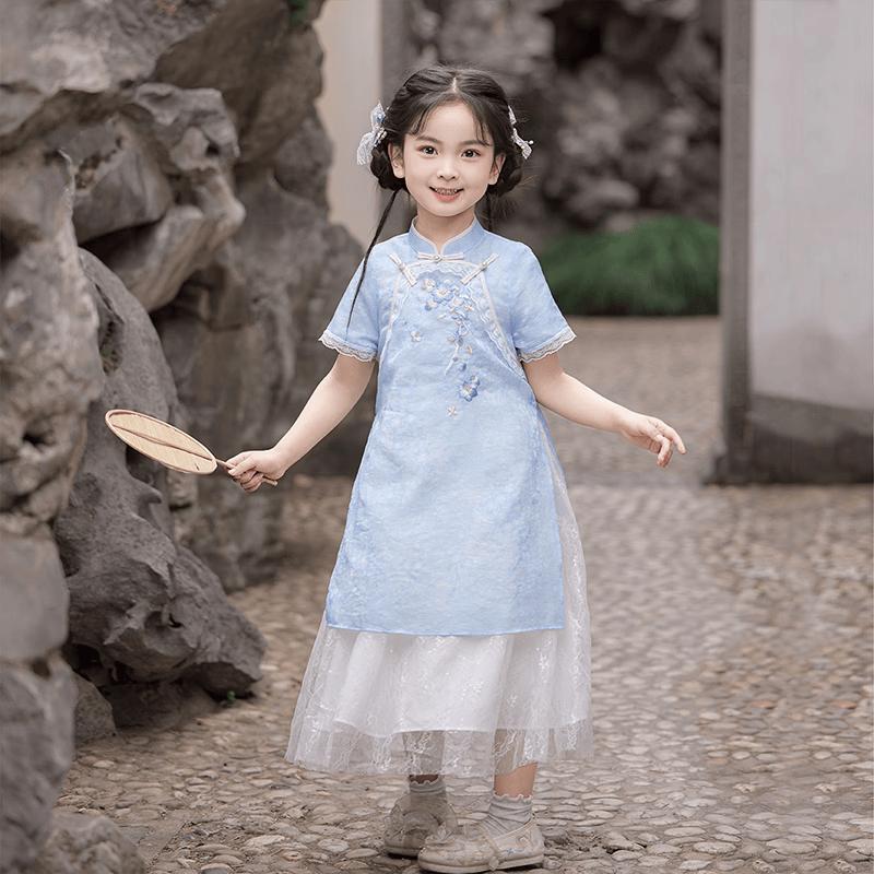 Girls' Summer Chinese Style Qipao Dress