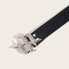 Punk PU Waist Belt for Jean Rock and Roll Hip Hop Studded Belt Waistband Glinting Buckle with Encrusted Rhinestones