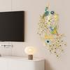 Large Peacock Iron Wall Clock,Gold Blue Art Wall Clocks 80*120cm Wall-mounted for Kitchen,Dining Room