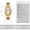 Skmei Women's Watch Gold Fashionable Stainless Steel Waterproof Classic Analog Quartz Casual Elegant Gift