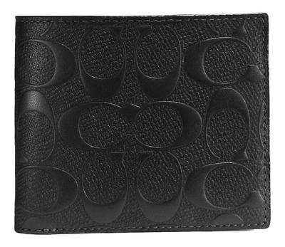 Wallet Outlet Geprägte Signatur 3 in 1 Bifold Geldbörse mit Kartenetui R957 BLK Produkt Herren