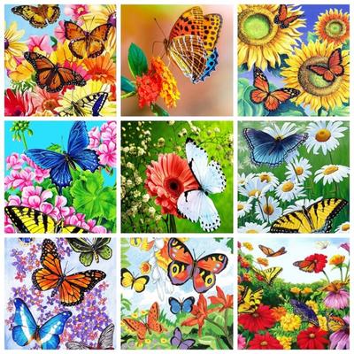 DIY 5D Bordado de diamante completo Flor Diamante Mosaico Borboleta Pintura Diamante Animal Strass Fotos Exibição Presente Casa