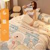Winter Household Coral Velvet Bed Sheet Single-piece Double-sided Thickening Plus Velvet Flannel Blanket Blanket