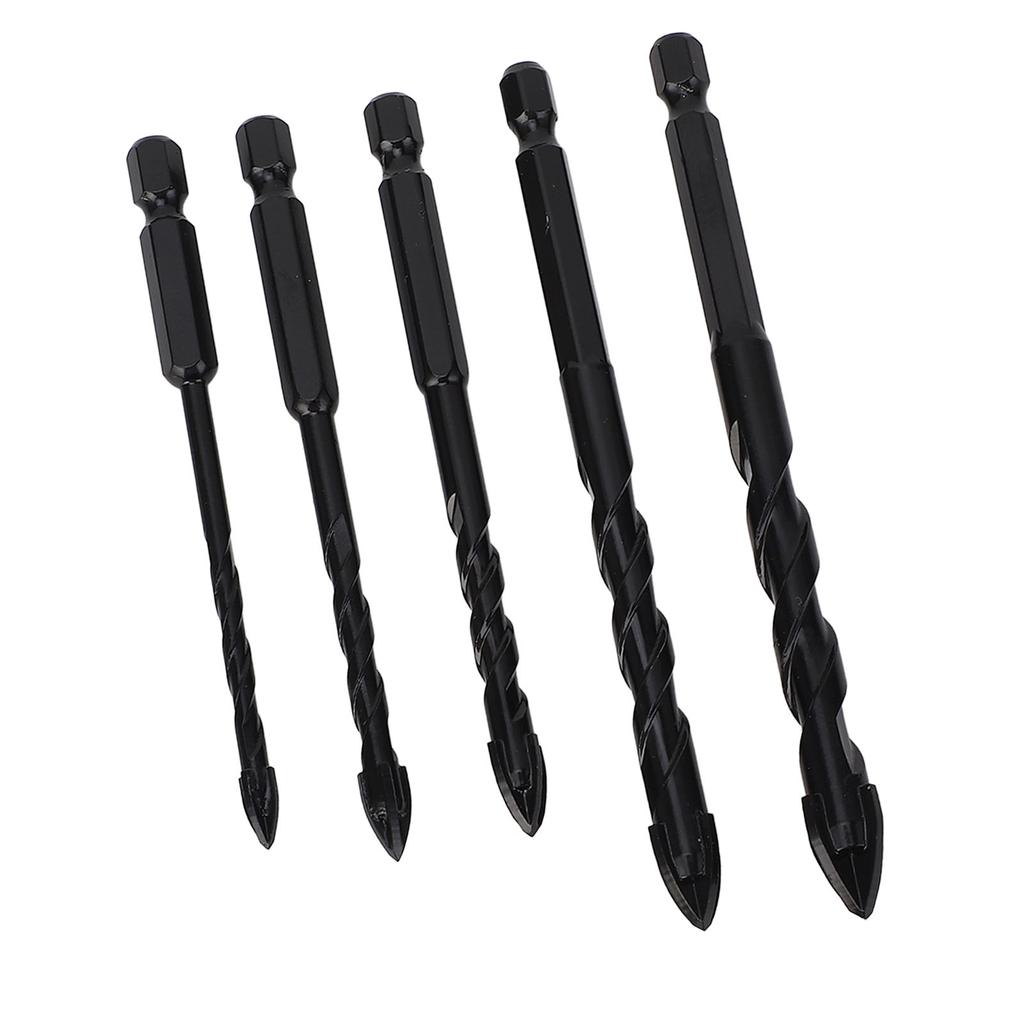 5PCS Set Masonry Drill Bits Cemented Carbide 1/4 Inch Hex Shank Professional Concrete Drill Bits
