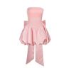 Full Bow Tube Top Skirt Short Skirt, Sexy Strap Split Evening Dress Dress Women