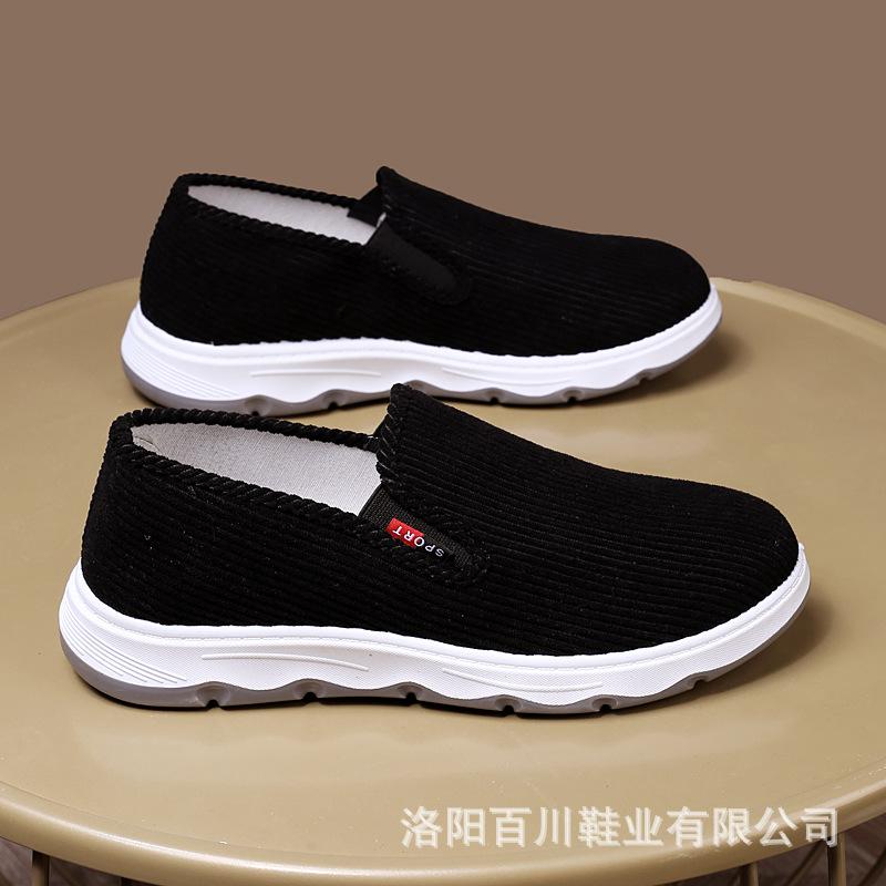

Men s shoes cloth shoes dad shoes 2025 spring new corduroy cloth surface comfortable and breathable one-pedal driving casual shoes 44