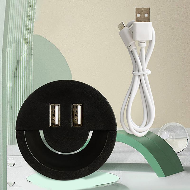 50Mm Wire Hole Cover Round Home Office Table Outlet Port Line Box Computer Desk Cord Grommet With 2 Port Usb Cable Organizer