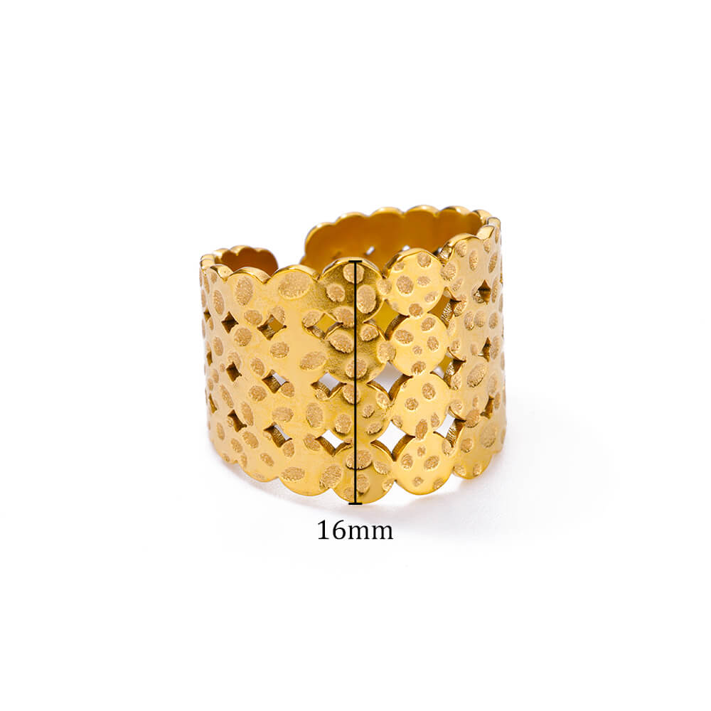 Stainless Steel Rings for Women Gold Color Star Open Ring Fashion Charm Zircon Waterproof Wedding Accessories Birthday Gifts
