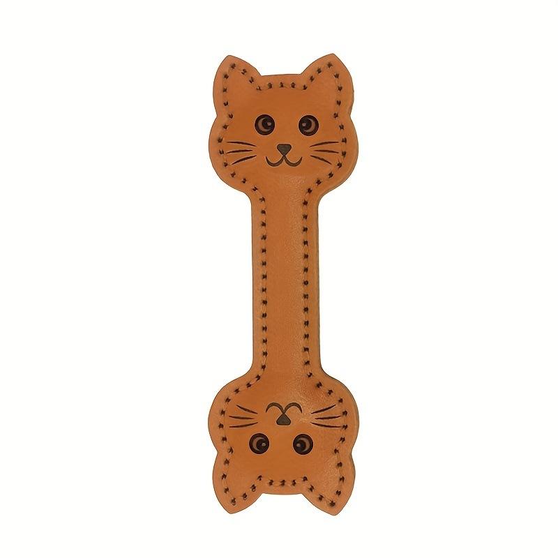 Cute Cat Shape Book Marker Clip Magnetic Bookmark Decorative PU Leather Reading Lovers Gift Stationery for Office School Home