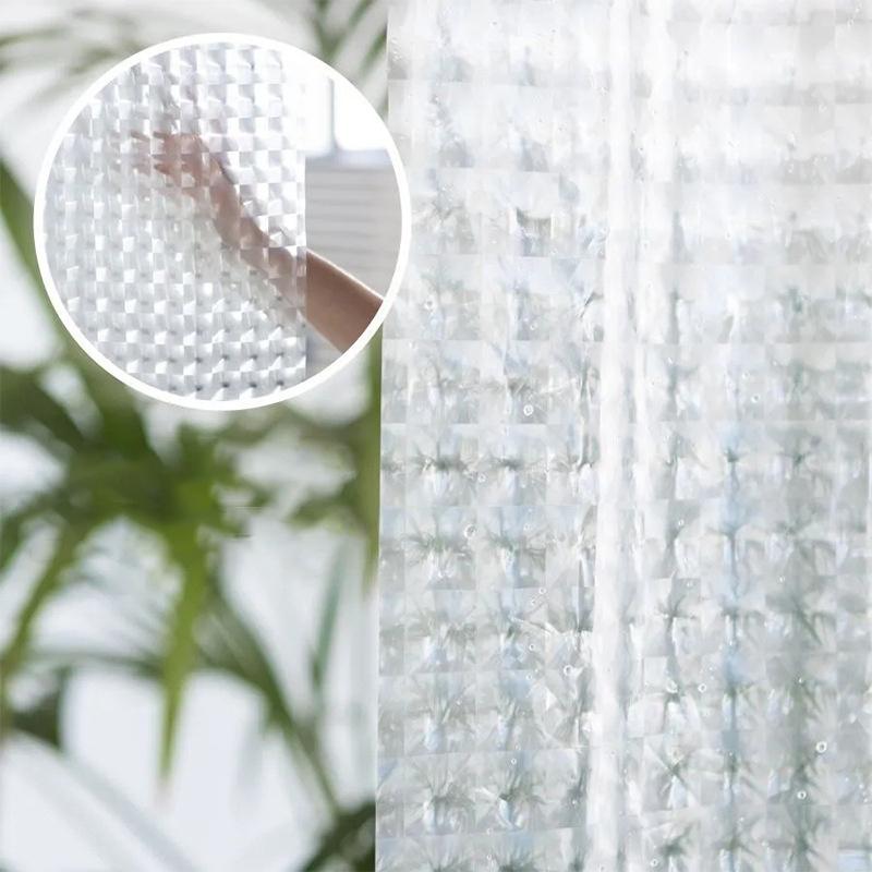 Perdea de duș PEVA imprimată 3D, îngroșată, rezistentă la apă, rezistentă la mucegai, baie despărțitoare pentru baie, perdea universală