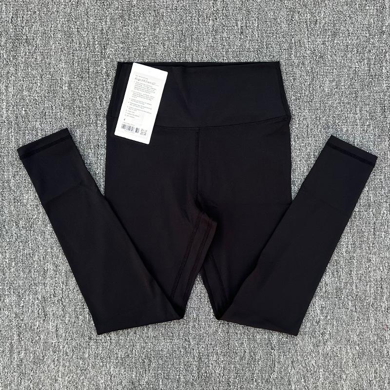 

LULU Брюки для йоги с высокой талией и персиковыми ягодицами - Двусторонняя матовая ткань, Ощущение обнаженности, Высокая эластичность, Дышащие, Длина до девяти точек. Large