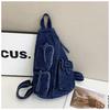 New Fashion Old Denim Backpack Women's Personality Bucket Bag Messenger Bag Trendy Casual Retro Backpack