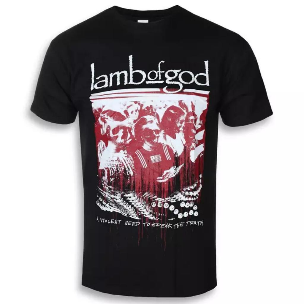 Lamb Of God Groove Metal Band Inspired Graphic Tee Skull And Allseeing Eye Cotton Shirt For Fans