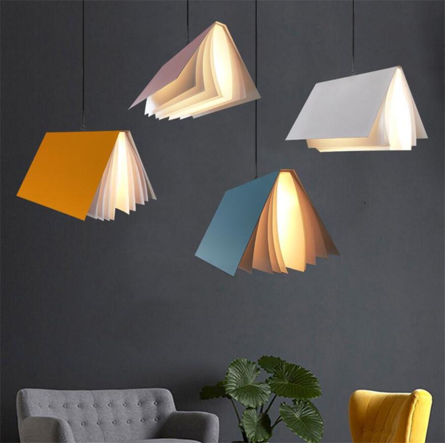 Modern Book Led Pendant Lights Luminaire Living Room Dining room Suspension Hanging Light Bedroom Bedside Pendant Lamp
