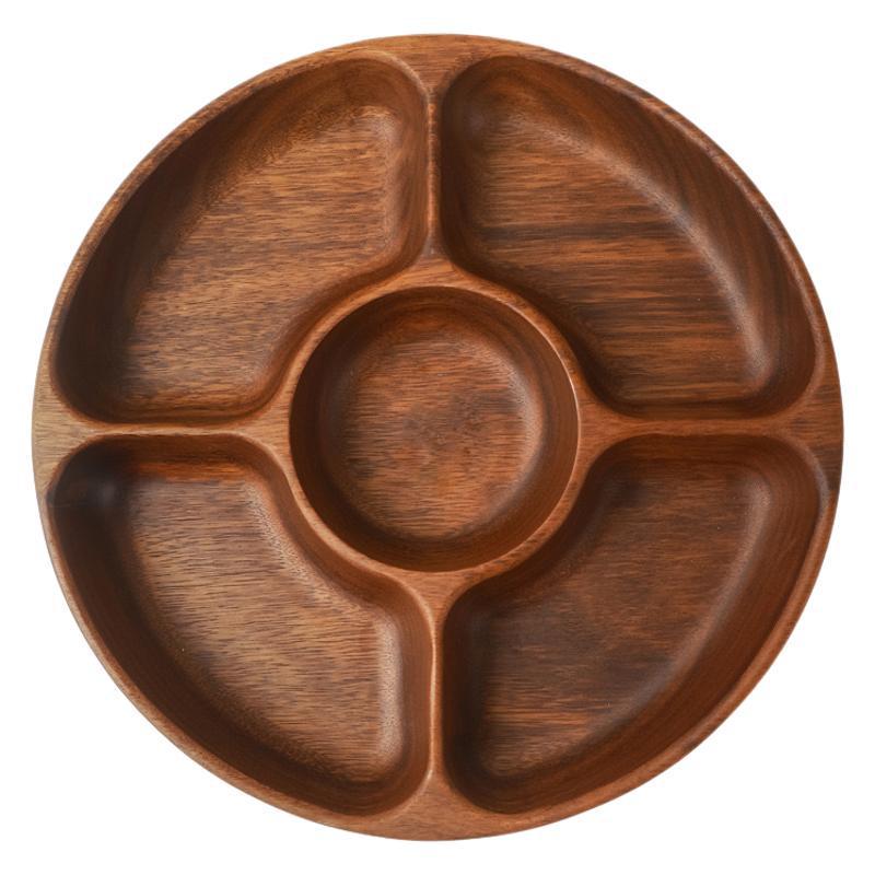 Walnut Wood Fruit Bowl - Solid Wood Snack and Salad Plate