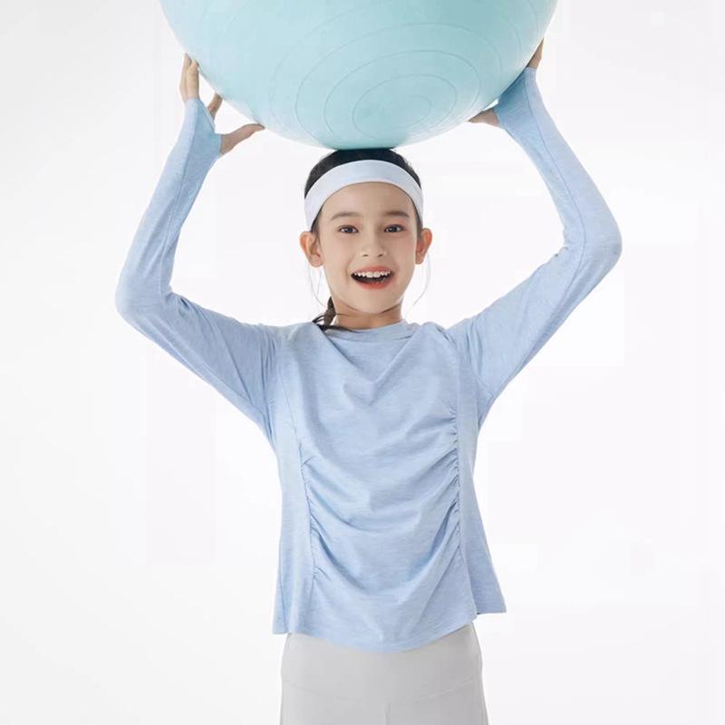Spring & Autumn Girls' Long-Sleeve Nylon Quick-Dry Yoga & Sports Set