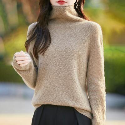 Women's Cashmere Sweater Qinghe Cashmere 30% Cashmere 70% Wool Autumn and Winter Cashmere Pullover Soft and Warm