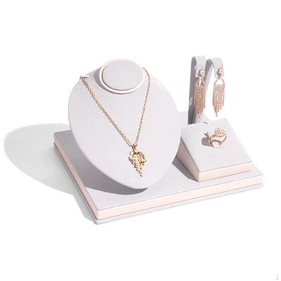 Jewelry Display Bust/mannequin Fashion Presentation PU Leather Necklace Earring Set