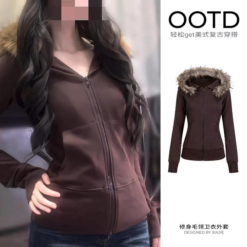 Sweater Sweater Jacket for Women's Autumn and Winter, Women's New Long-sleeved Cardigan with a Hooded Top and a Thick Velvet Top.
