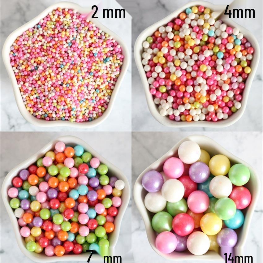 Decorações de Bolo de Pérolas de Açúcar Brancas, Douradas e Prateadas - Bolinhas Redondas para Confeitaria, Sorvete e Panificação - Pérolas de Açúcar Coloridas Mistas em Forma de Agulha.