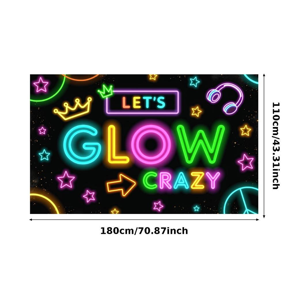 Neon Decoration Headphones Design Neon Party Banner Event Backdrop Party Prop Glow Party Banner For Night Event