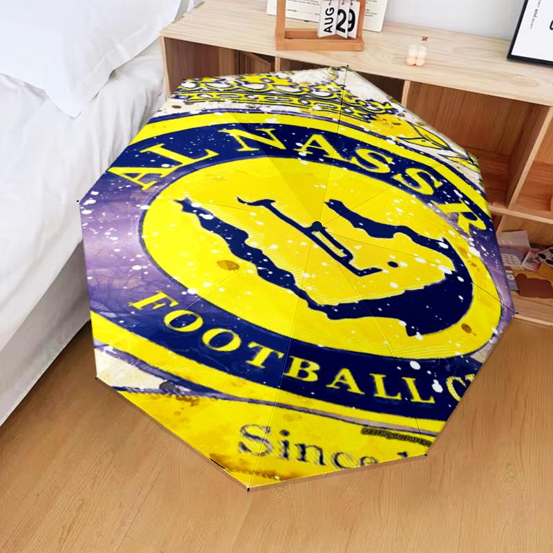 1PC Al-Nassr Football Club Crest Printed Umbrella Folding umbrella, automatic umbrella 8-Frame for Travel, camping Fan gifts Christmas Gifts