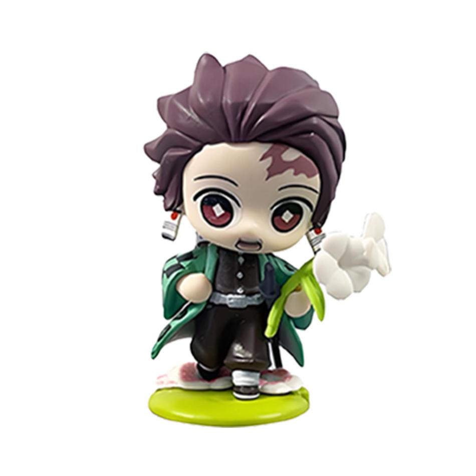 Q-Version Dämonentöter Anime Sitzende Geisterpuppe Tanjiro Nidouzi Inosuke Zenizu Puppe Action-Modell Spielzeug Weihnachtsgeburtstagsgeschenk