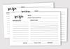 Inkdotpot Recipe Card 6x4 Inch Single-Sided Recipe Design Cards White Classic Recipe Cards Wedding-Bridal Shower-Baby Shower- Pack of