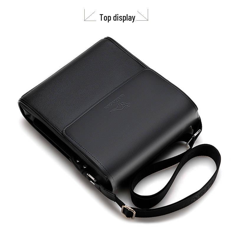 Męska Torba na Ramię z Prawdziwej Skóry - Miękka Torba Listonoszka Biznesowa Pionowy Plecak