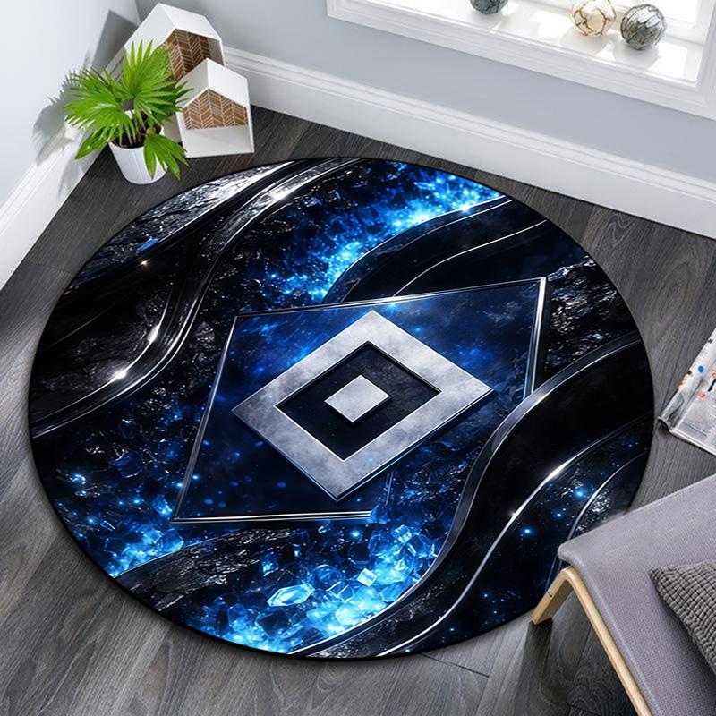 Hamburger SV Round Area Rug,Carpet Rug for Living Room Bedroom Sofa Playroom Decor,Non-slip Floor Mat
