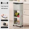 Rolling Multi-tier Kitchen Storage Rack with Trash Can