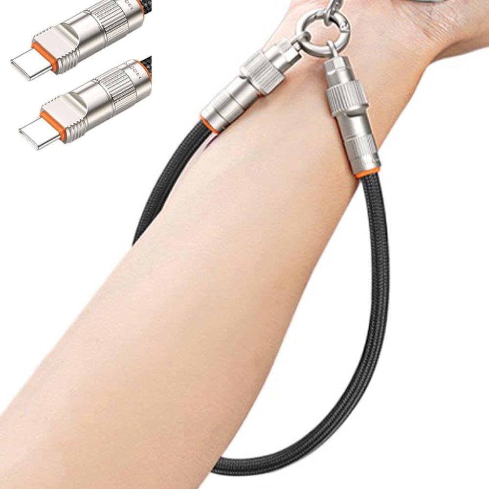 

2 in 1 Fast Charging Phone Strap Type C Data Cable Phone Hanging Rope Phone Pendant чёрный