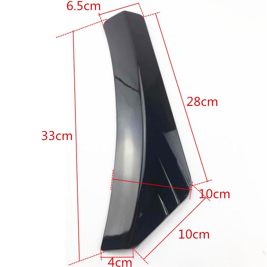 Universal 2x Glossy Black Car Rear Bumper Lip Diffuser Splitter Canard Protector