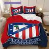 Vibrant White Stripes Atletico Madrid Bedding (1 * Duvet Cover + 2 * Pillowcase, Without Core) Soft and Comfortable Duvet Cover and Pillowcase